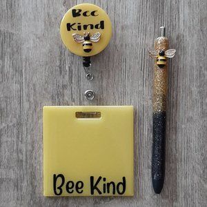 Bee package (badge holder, badge buddy and glitter pen)